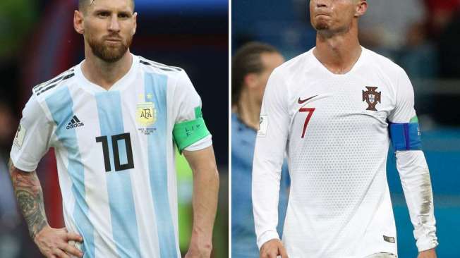 (COMBO) This combination of two files pictures created on June 30, 2018 shows Argentina's forward Lionel Messi (L) in Kazan on June 30, 2018 and Portugal's forward Cristiano Ronaldo in Sochi on June 30, 2018.
Cristiano Ronaldo and Lionel Messi saw their World Cup dreams snuffed out on June 30, 2018.

 / AFP PHOTO / Roman KRUCHININ AND Adrian DENNIS