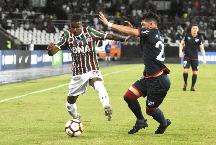 Rio, 24/10/2018 - O jogador Matheus Alessandro durante a partida entre Fluminense x Nacional-URU no Estádio Nilton Santos (Engenhão), válida pelas Quartas de Final da Copa Sul-Americana. Foto - Mailson Santana / Fluminense F.C.