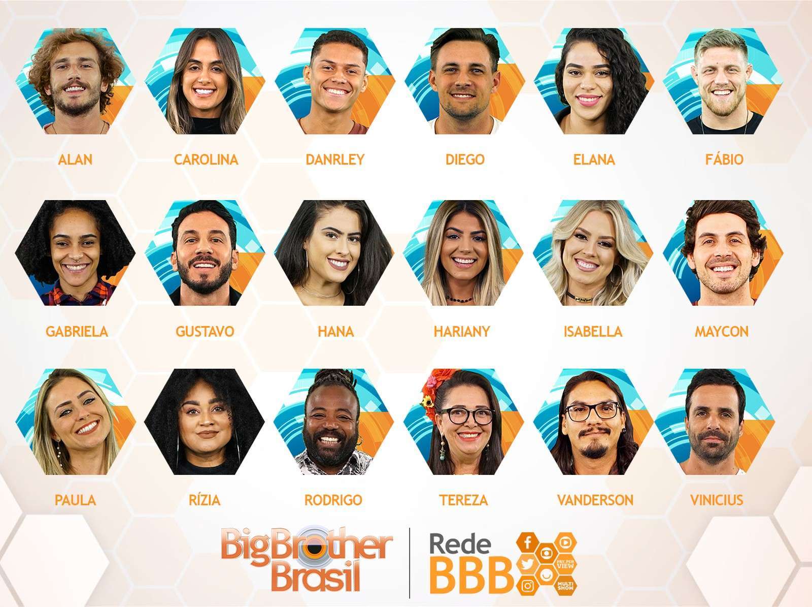 Os participantes do BBB foram anunciados ao longo da programação da Globo