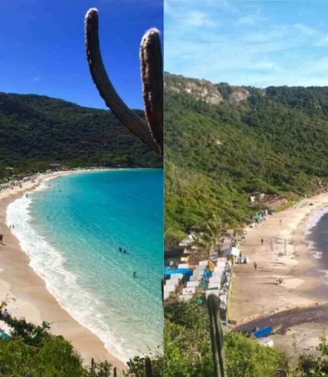 Praia do Forno, em Arraial do Cabo, uma das atingidas pelo vazamento
