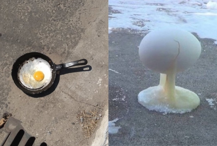 Enquanto uns fritam ovo no chão, outros congelam 
