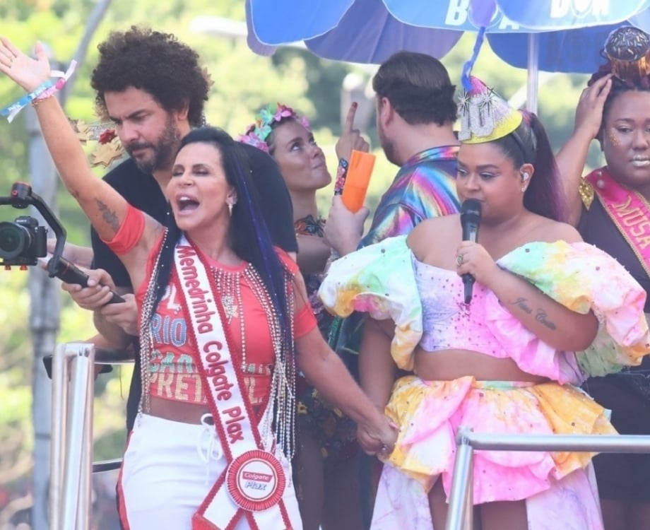 Gretchen e Preta Gil no Bloco da Preta, no Centro do Rio