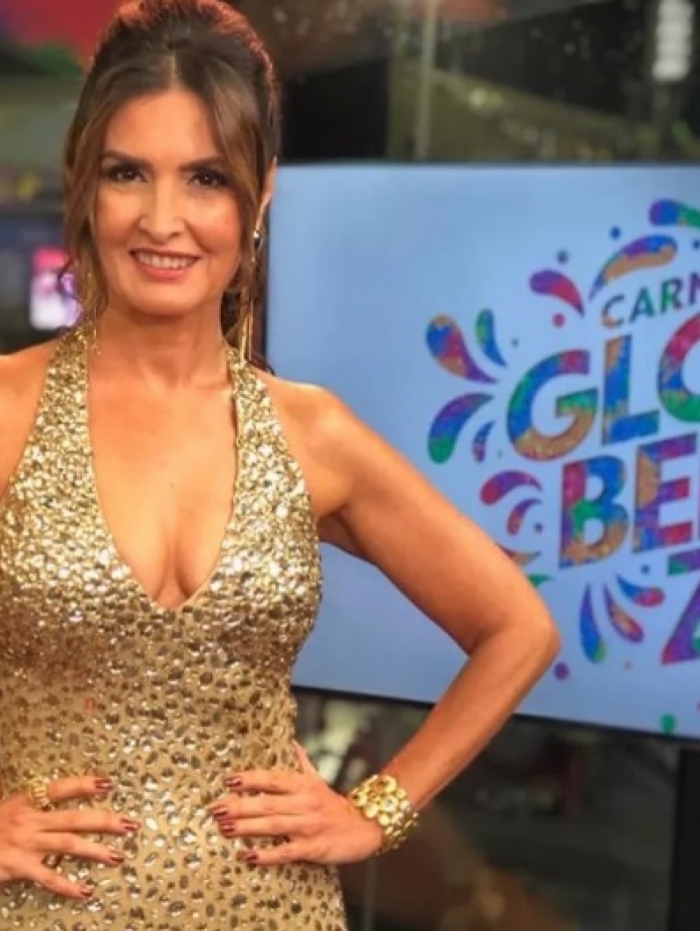 Fátima Bernardes no estúdio da Globo