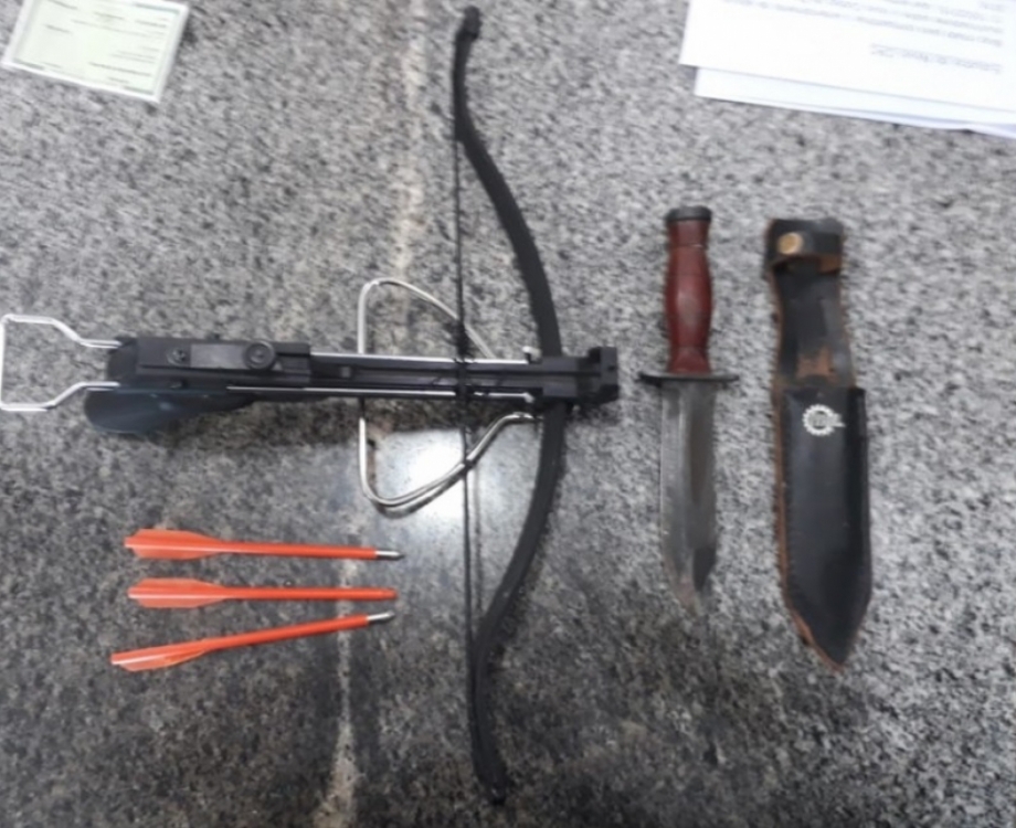 As armas que estavam com o professor