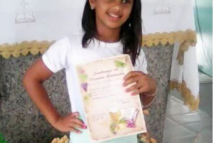 Michele Magalhães Rodrigues, 11 anos, foi morta pelo pai ao defender a mãe de agressão