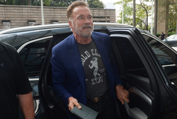 Arnold Schwarzenegger chega em São Paulo