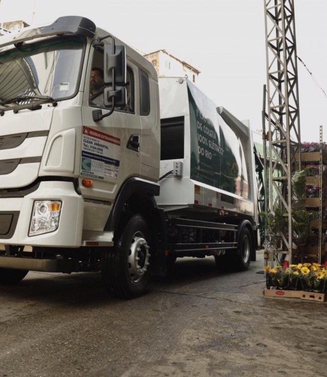 Caminhão elétrico será usado na coleta de resíduos orgânicos da Cadeg