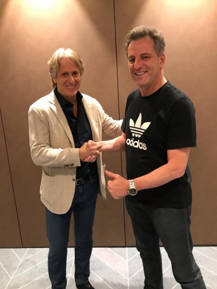 Jorge Jesus e Rodolfo Landim