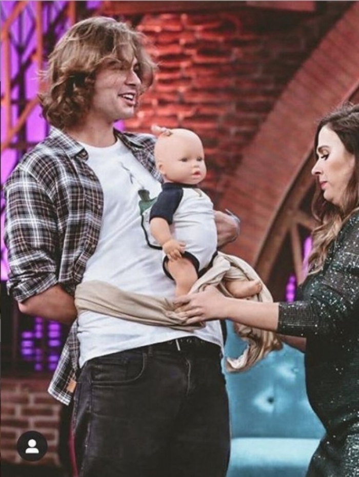 Rafael Vitti e Tatá Werneck na gravação do Lady Night