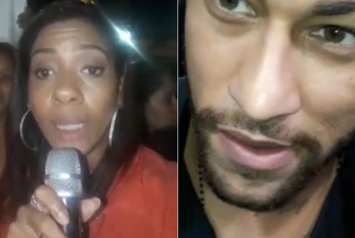 Mulher finge ser repórter e entrevista Neymar na porta de delegacia com microfone de karaokê