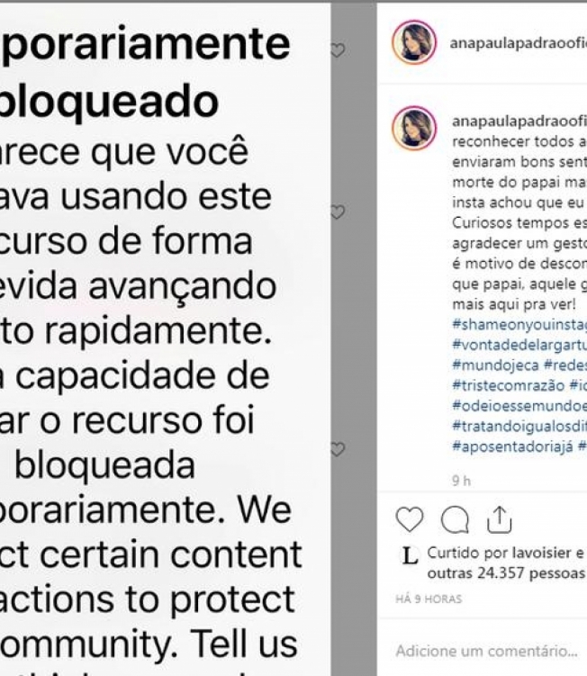 Jornalista usou o perfil para desabafar sobre a notificação