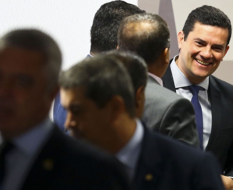 O ministro da Justiça e Segurança Pública, Sergio Moro, participa de audiência pública na Comissão de Constituição e Justiça do Senado.