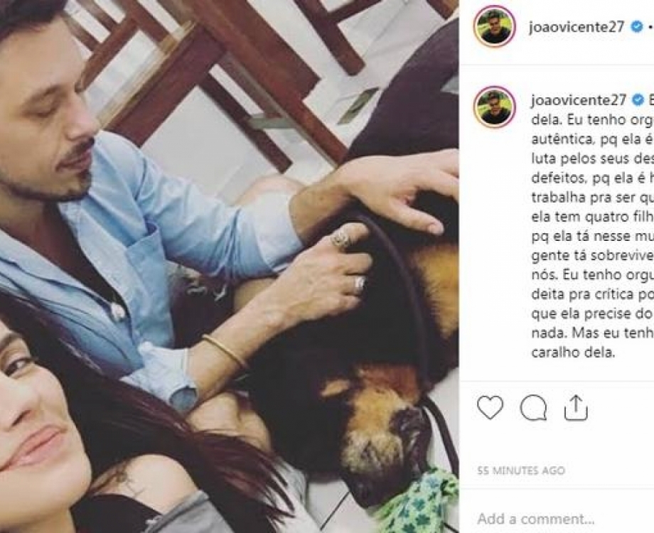 João Vicente defende Cleo Pires nas redes sociais