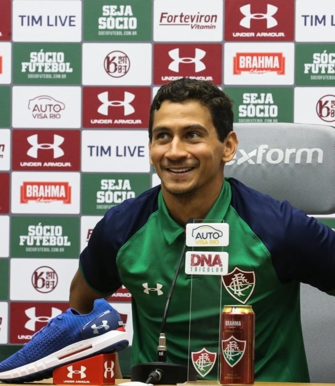Em coletiva ontem, Ganso saiu em defesa de Fernando Diniz - LUCAS MERÇON / FLUMINENSE F.C.