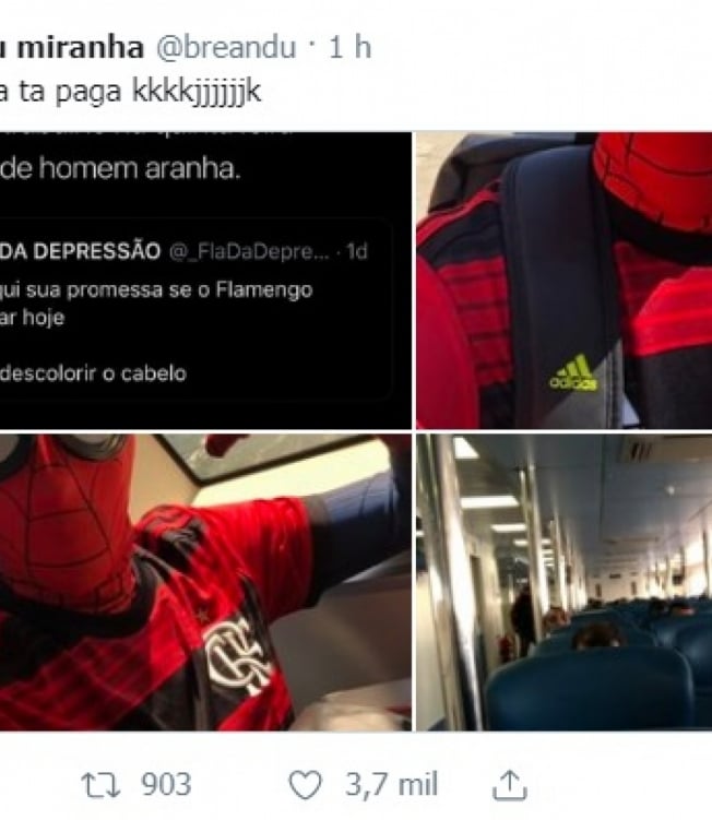 Breandon Ferreira Torres cumpriu a promessa e foi trabalhar vestido de Homem-Aranha