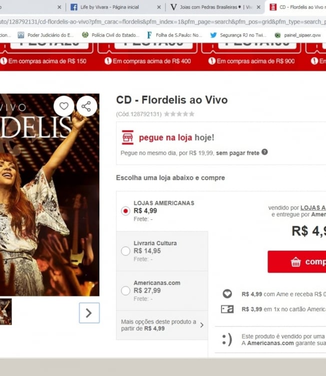 Preços dos CDs de Flordelis despencam