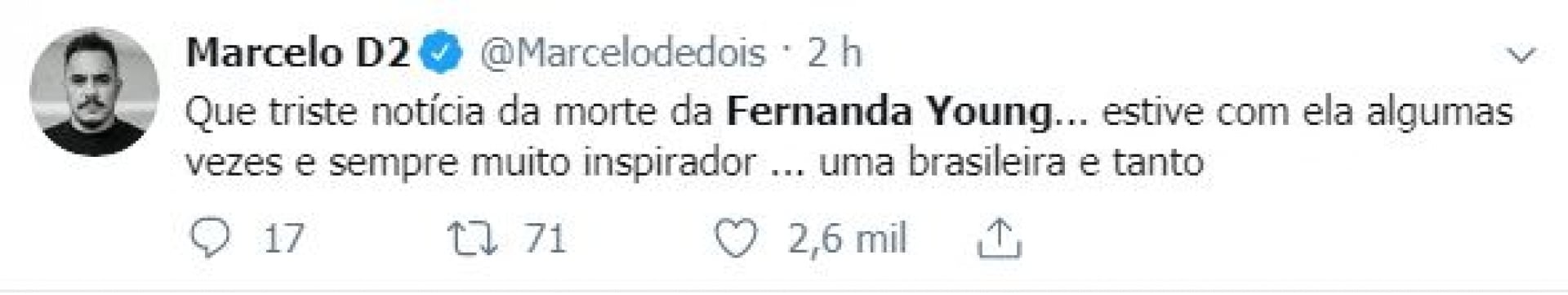 Nas redes sociais, celebridades lamentam a morte de Fernanda Young
