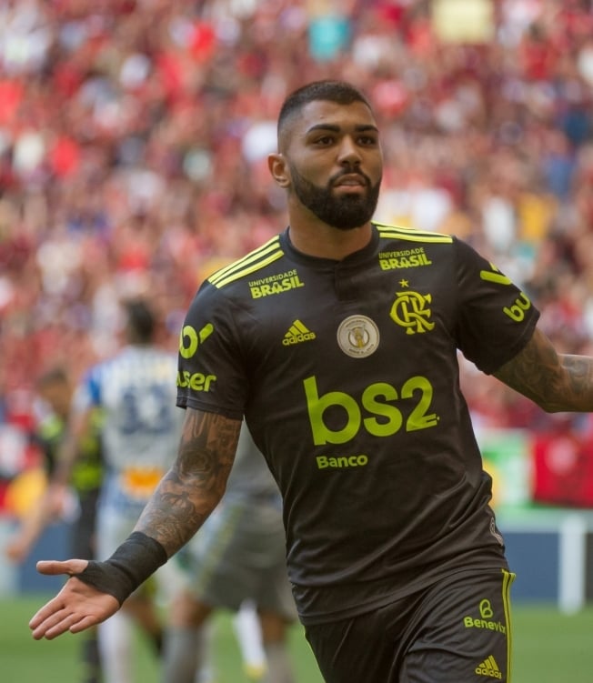 Gabigol comemora gol, desta vez sem cartaz; ele foi advertido pelas comemorações - ALEXANDRE VIDAL/FLAMENGO