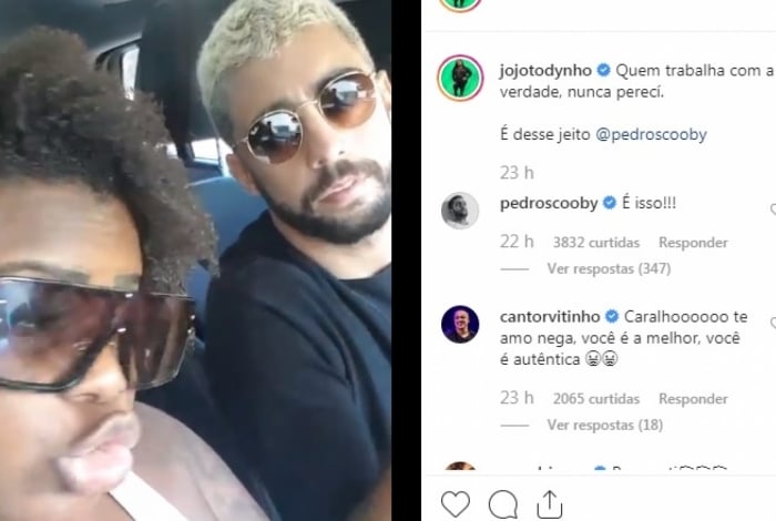 Amiga de Anitta, Jojo Todynho e Pedro Scooby fazem as pazes