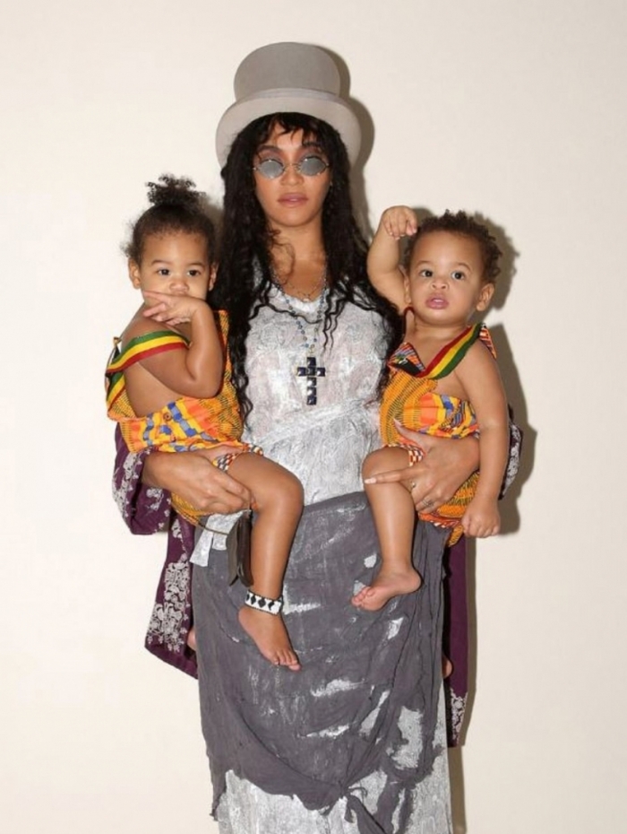 Beyonc&eacute; com os g&ecirc;meos Rumi e Sir