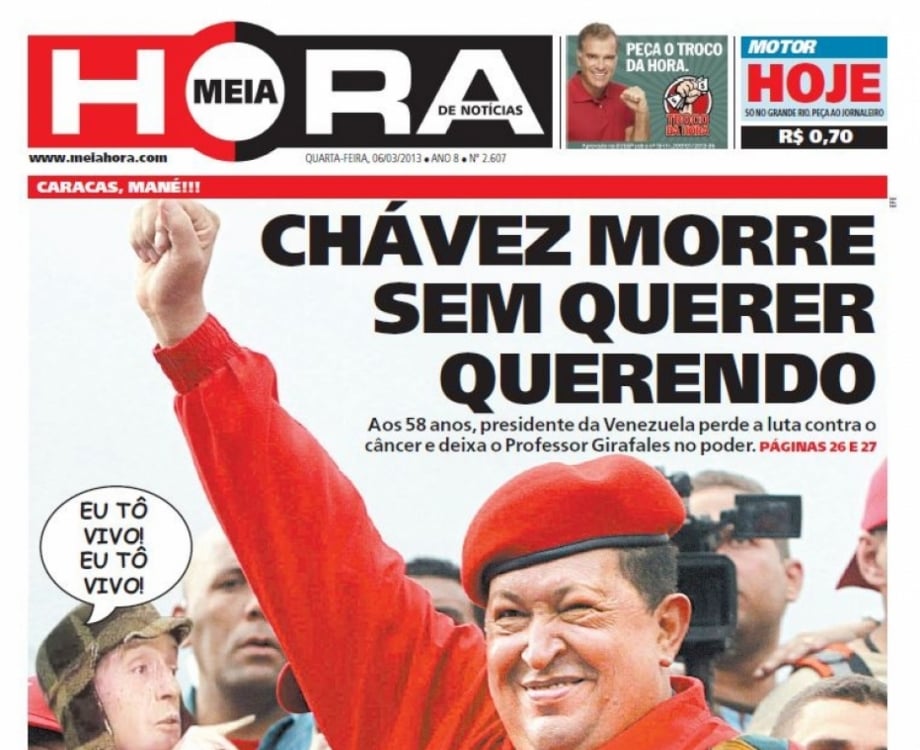 Capa sobre a morte de Hugo Ch&aacute;vez, ex-presidente da Venezuela, em 2013
