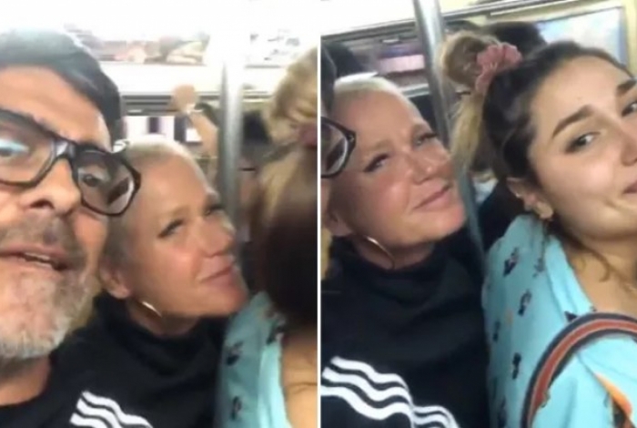 O marido da apresentadora compartilhou o vídeo do momento nas redes sociais