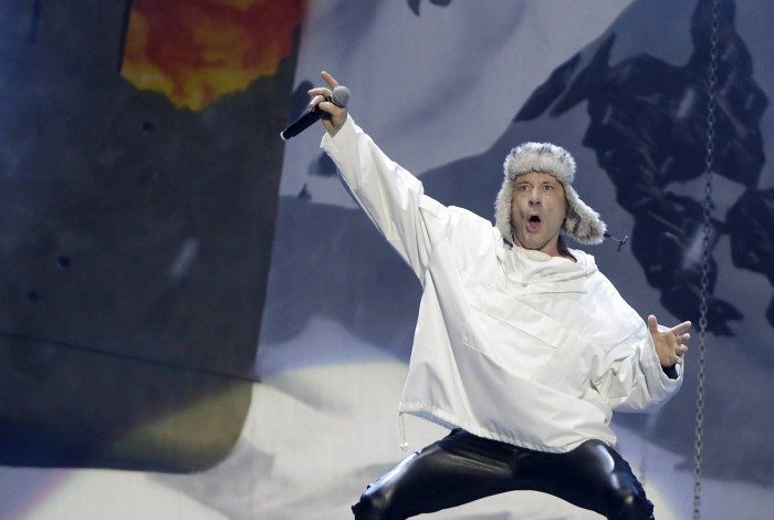 Rio de Janeiro - 04/10/2019 -  O vocalista do Iron Maiden Bruce Dickinson durante show no Palco Mundo do Rock In Rio 2019. Foto: Luciano Belford/Agencia O Dia
