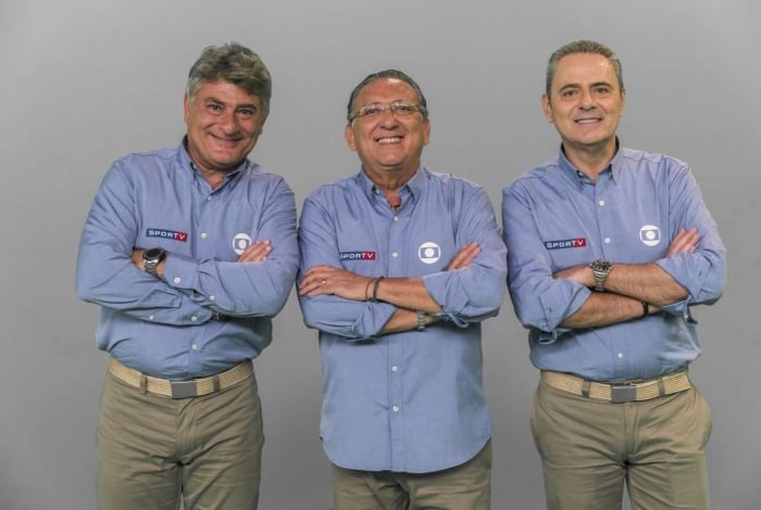 Cleber Machado (E), Galvão Bueno e Luis Roberto: estrelas da Globo 