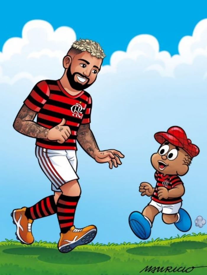 Maurício de Souza, criador da Turma da Monica, faz homenagem a Gabigol