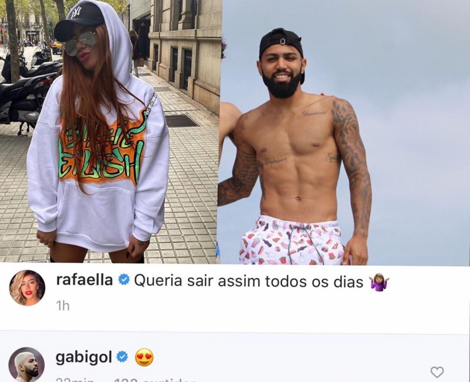 Gabigol comenta em foto de ex namorada