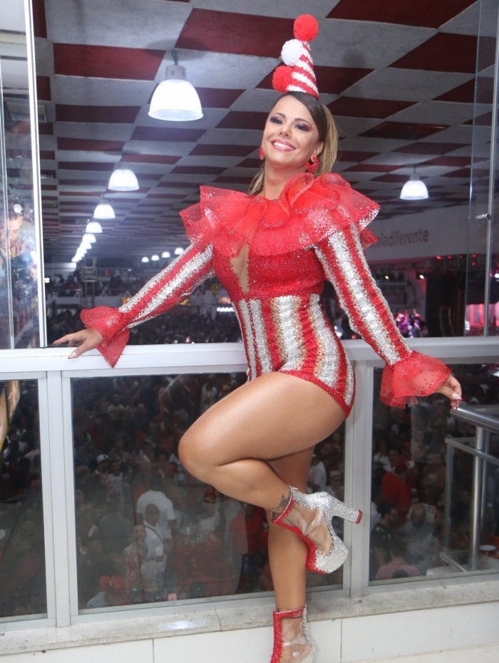 A Rainha de Bateria Viviane Araújo na Escolha do Samba do Salgueiro para o Carnaval 2020
