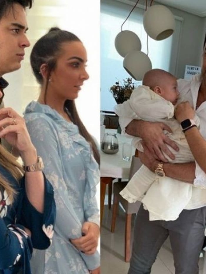 Zezé e Zilu dão uma pausa na treta e aproveitam batizado de neto