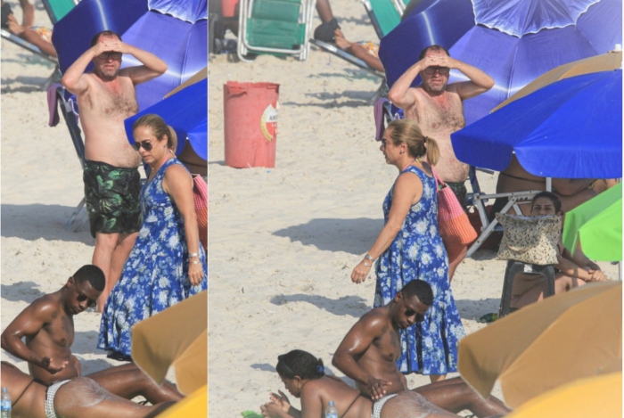 Cissa Guimarães se espanta com casal durante bronze na praia. Veja fotos!