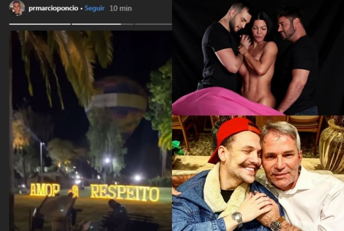 Família Poncio! Pastor celebra casamento gay e mãe aparece pelada com noivos. Veja fotos