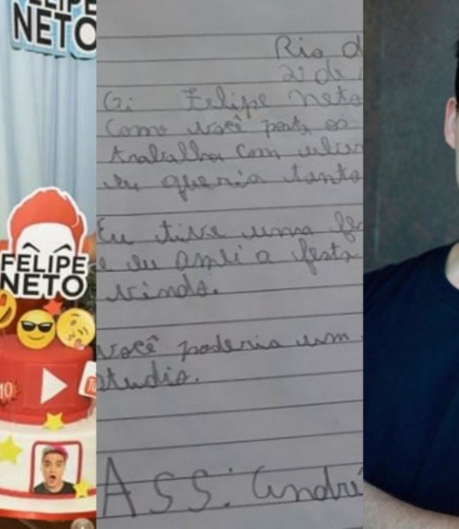 Criança sonha em conhecer Felipe Neto
