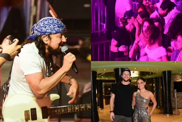 Paloma Bernardi curte aos beijos noitada com Dudu Pelizari