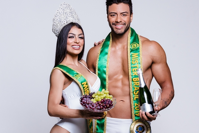 Mister Brasil Antony Marquez e Miss Brasil Juliana Malveira celebram a chegada de 2020 