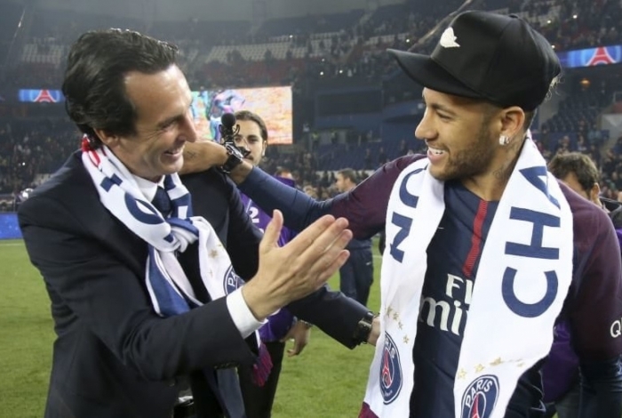 Neymar e Unai Emery 