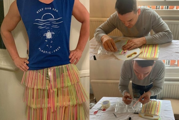 Carnaval! Brasileiro cria saia ecológica para homem 