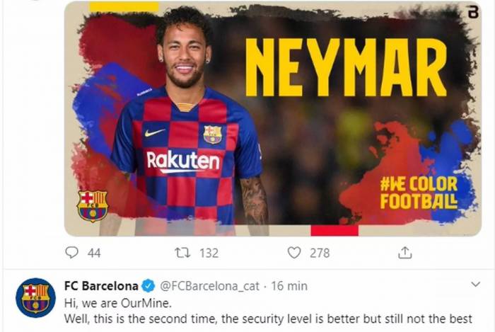 Hackers invadem site do Barcelona e postam foto de Neymar 