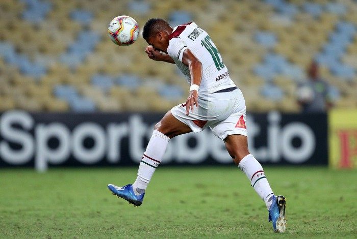 15/03/2020 - Vasco x Fluminensa se enfrentam no Maracana com estadio sem torcida pela 3a rodada do Carioca. Comemoracao do segundo gol do Fluminense, Fernando Pacheco.  Foto: Daniel Castelo Branco / Agencia O Dia