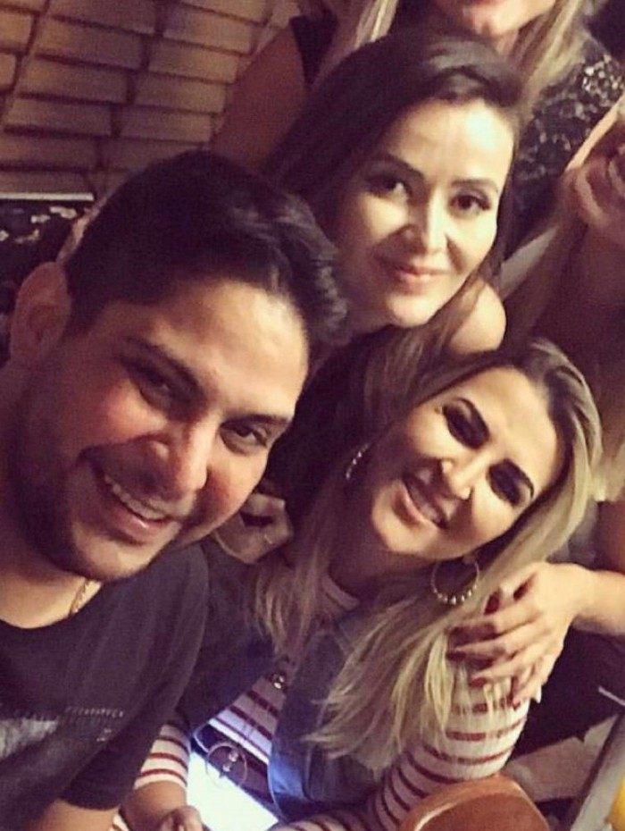 Jorge, sua ex-mulher Ina Freitas e sua atual namorada Rachel Boscatti