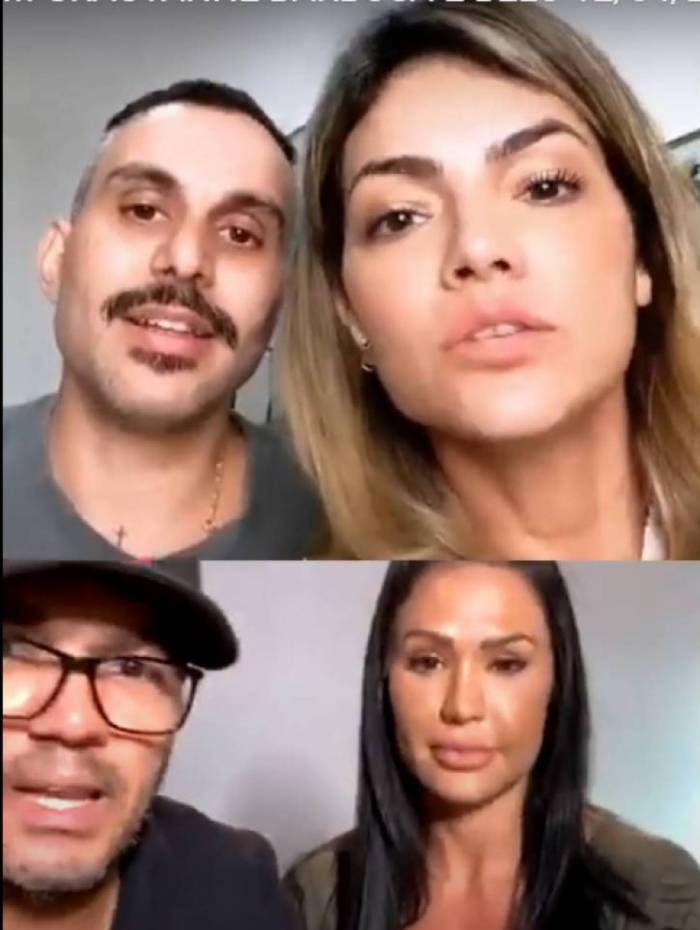 Mico Freitas, Kelly Key, Belo e Gracyanne em uma transmissão ao vivo