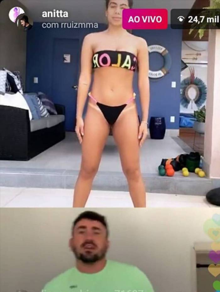 Anitta faz live com personal trainer Rodrigo Ruiz
