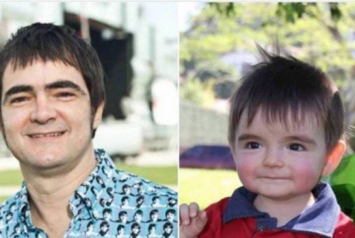 Samuel Rosa e o bebê que viralizou nas redes sociais 