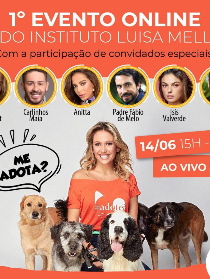 Live para adoção de animais conta com a participação de Anitta, Isis Valverde e Daniel Lenhardt