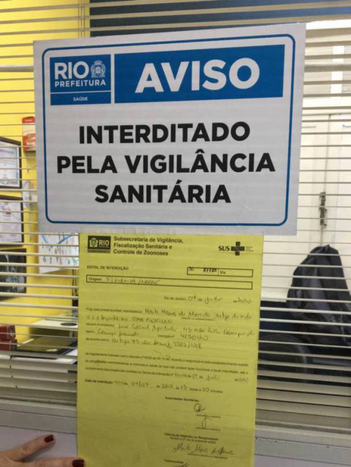 Estabelecimento interditado em ação da Prefeitura do Rio