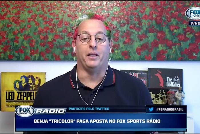 Apresentador pintou o cabelo de tricolor