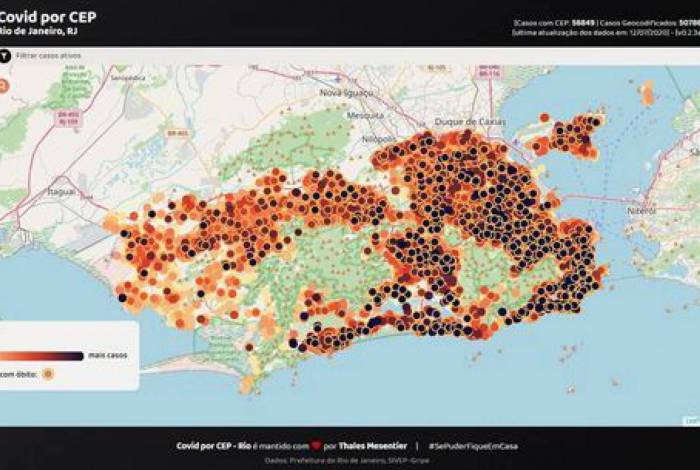 Covid por CEP é um aplicativo que ajuda a mapear a pandemia no Rio de Janeiro