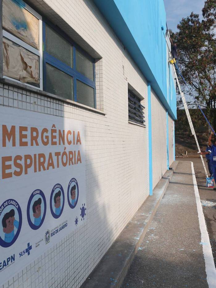 Rio,17/07/2020 -COVID-19 -CORONAVIRUS, CAXIAS-SARACURUNA, Hospital de Saracuruna.Atedimentos que foram suspensos e agora justica da prazo pra normalizarem atendimento. Na foto, reformas no hospital.Foto: Cleber Mendes/Ag&ecirc;ncia O Dia